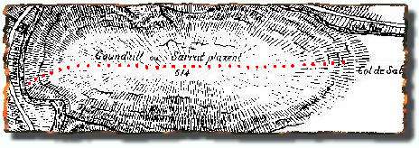 Ligne de 'ménirs' du Goundhill sur carte Boudet